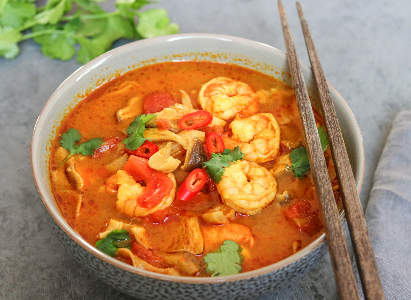 Tom Yum Soup with Shrimps